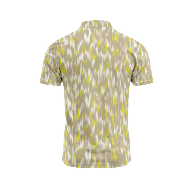 Men's Abstract Art Golf Polo - Yellow