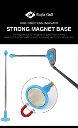 Golf Cutter Direction Indicator Swing Trainer Portable Magnetic Stainless Steel Golf Club Alignment Stick Correct Aim Lie Angle