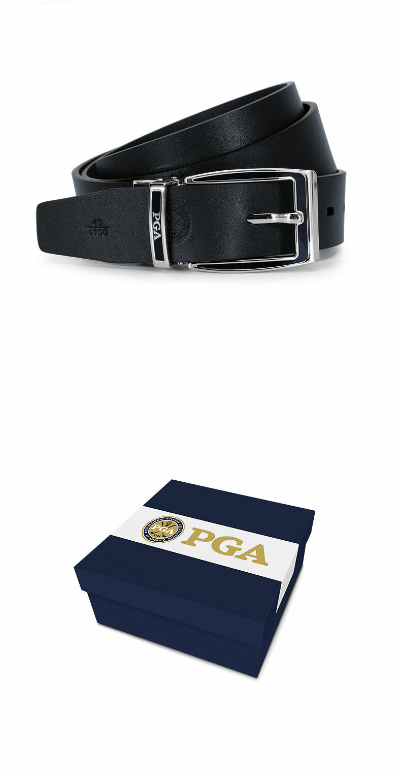 PGA Leather Golf Belt Black and White