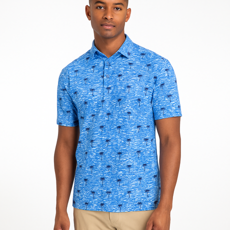 Men's Palm Golf Polo - Blue