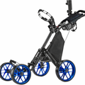 CaddyCruiser ONE Pro One-Click Folding 4-Wheel Golf Push Cart (Trolley)
