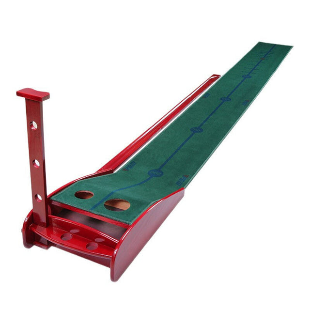 Indoor Golf Trainer Wooden Putting Velvet Mat