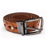 Men’s Premium Golf Belt with Geometric Pattern