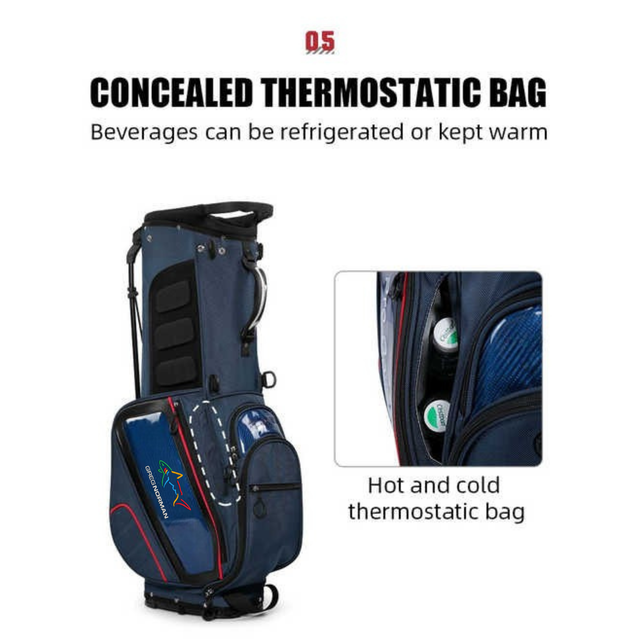 Golf Stand Bag – Lightweight, Thermostatic Pocket and Bag Bending Base