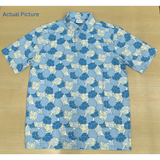 Men’s Golf Polo – Tropical Blue & Yellow Leaves
