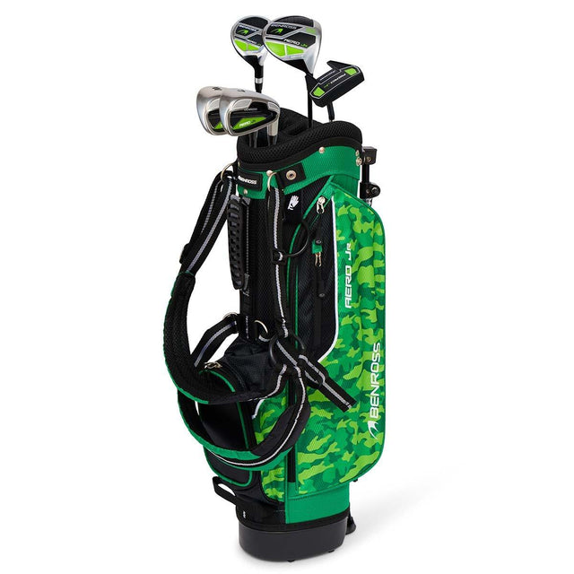 Benross Junior Aero Age 8-10 Lime 50-54 Inch 5 Piece Golf Stand Bag Package Set