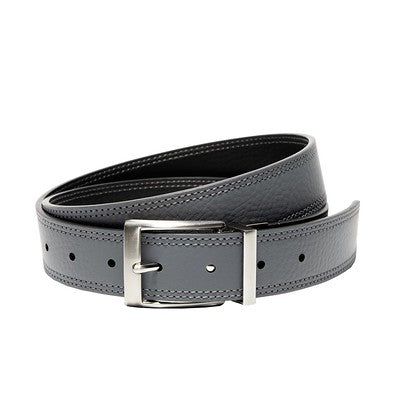 Men's Nike Double Row Stitch Reversible Golf Belt - Grey and Black