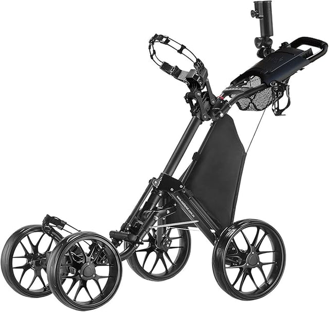 CaddyCruiser ONE Pro One-Click Folding 4-Wheel Golf Push Cart (Trolley)