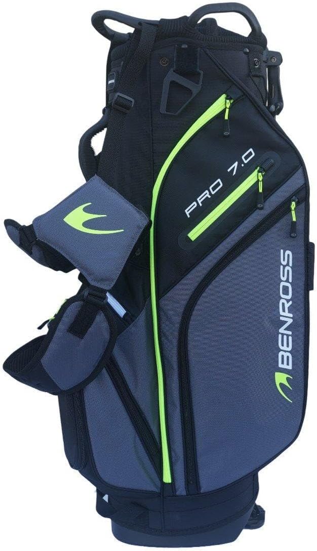 Benross Pro 7.0 Golf Stand Bag – Lightweight Golf Carry Bag with 7-Way Divider - Black Lime