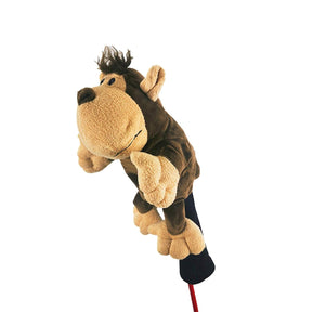 Plush monkey golf club head cover on a white background