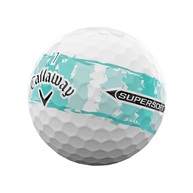 Supersoft Distressed Teal Stripe Golf Balls