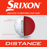 Srixon Distance Soft Golf Balls | White | Pack of 12 Balls