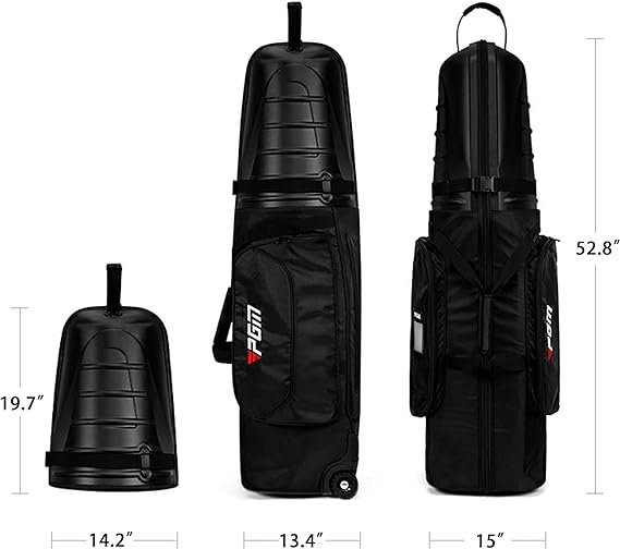 Golf Hardcase Travel Bag - Wheels, Anti-Collision Design Hard Shell on Top