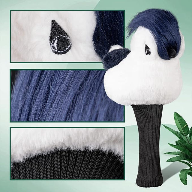 Novelty Cute Funny Bird with Blue Hair Golf Club Driver Head Cover