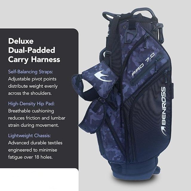 Benross Pro 7.0 Golf Stand Bag – Lightweight Golf Carry Bag with 7-Way Divider
