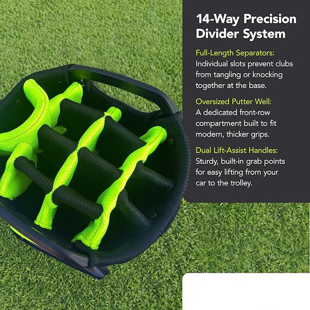 Benross Pro 7.0 Golf Cart Bag - Lightweight With 14-Way Dividers