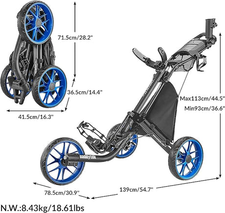 Golf Tri-Glide Wheel Push Cart