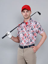 Multicolor Ray Printed Golf Polo T Shirt