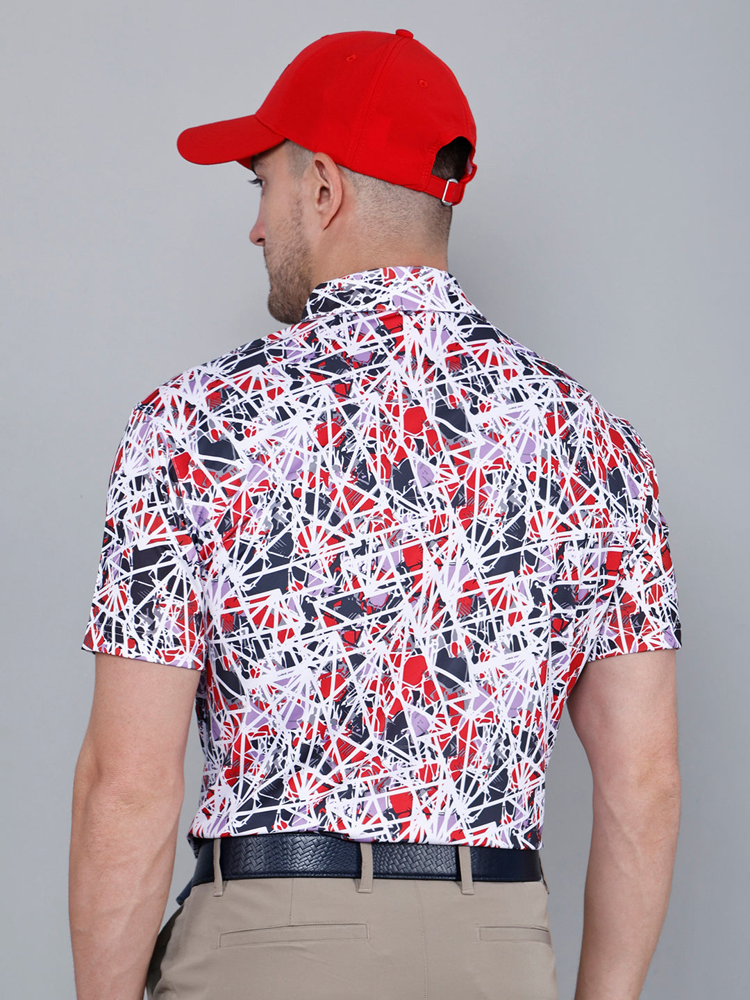 Multicolor Ray Printed Golf Polo T Shirt