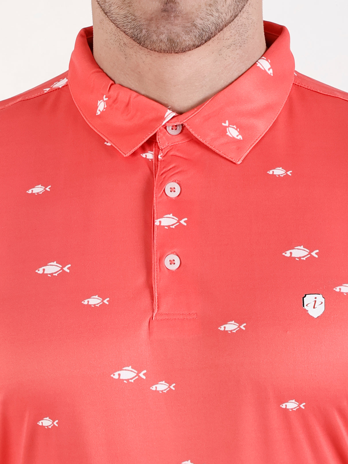 Men's Orange printed Golf Polo T Shirt