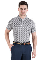 Men's Grey Printed Golf Polo T Shirt