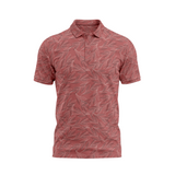 Men's Leaf Printed Golf Polo - Blush
