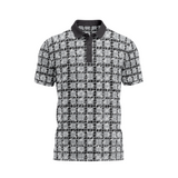 Men's Geometric Printed Golf Polo - Grey