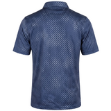 Men's Navy Geo Texture Performance Golf Polo