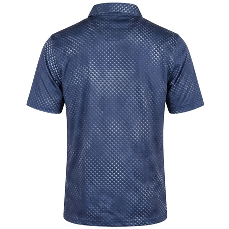 Men's Navy Geo Texture Performance Golf Polo