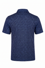 Men's Navy Floral Print Performance Golf Polo