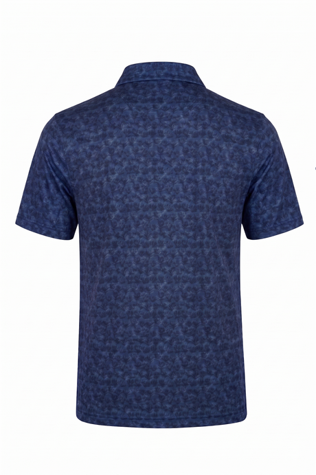 Men's Navy Floral Print Performance Golf Polo