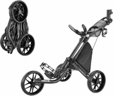 Caddytek Push Cart 3 Wheel with Foot Brake 1-Second Fold/Unfold, Adjustable Handle, Umbrella Holder, Beverage Compartment & Storage, Lightweight Aircraft-Grade Aluminum Frame Black