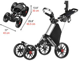 Greg Norman ONE Pro One-Click Folding 4-Wheel Golf Push Trolley