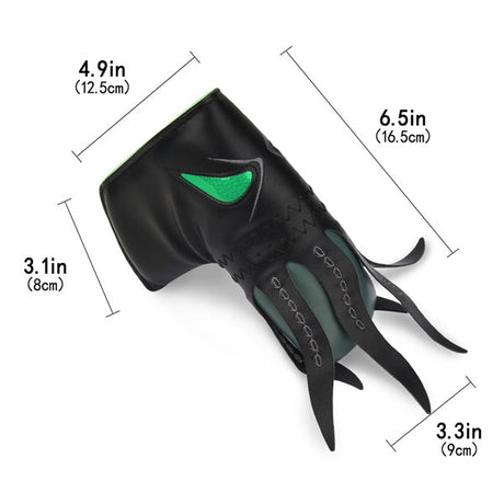 Green Eyes Octopus Pattern Leather Black Putter Cover