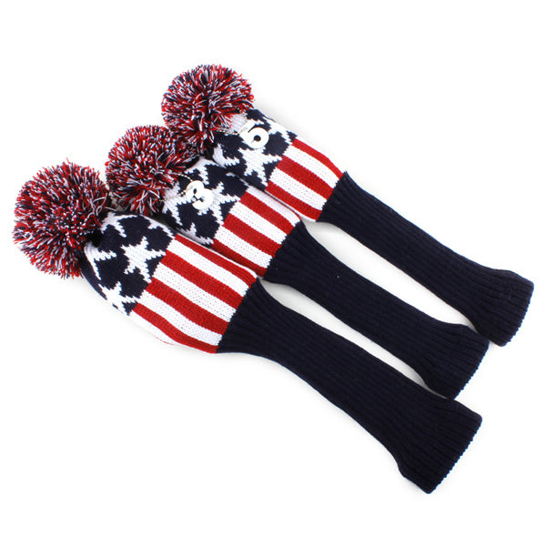 Golf Knitted Stars Golf Head Covers Set – 3pcs Wood Protection