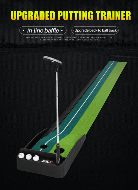 PGM TL004 Golf Putting Mat (Indoor Trainer with Ball Return)