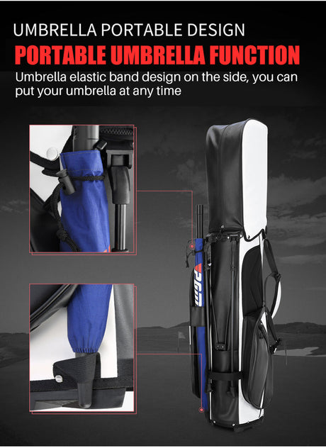 Men's Premium Microfiber Leather Waterproof Golf Stand Bag