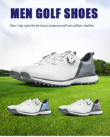 Men’s Waterproof Golf Shoes – Anti-Slip, Soft Sole, Knob Laces