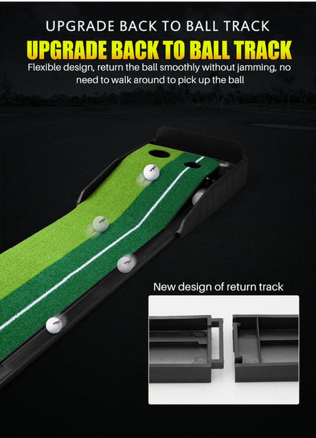 PGM TL004 Golf Putting Mat (Indoor Trainer with Ball Return)
