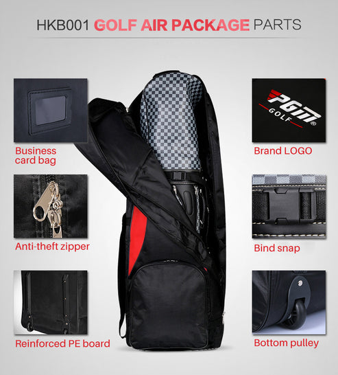 Durable Thick Nylon Folding Travel Golf Bag With Wheels