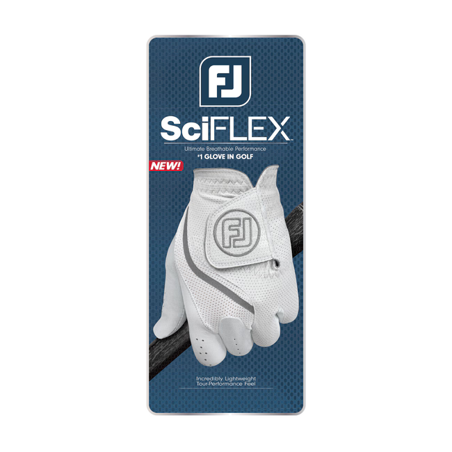 SciFlex Men's Golf Glove-Pearl/White