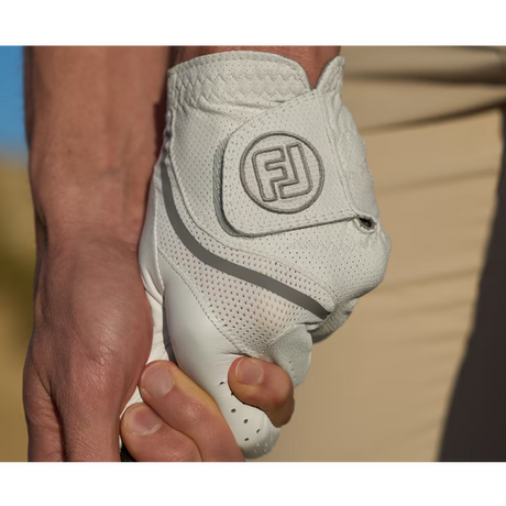 SciFlex Men's Golf Glove-Pearl/White