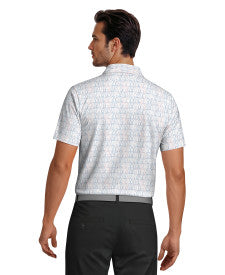 Linear Cocktail Print Short Sleeve Golf Polo Shirt