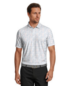 Linear Cocktail Print Short Sleeve Golf Polo Shirt