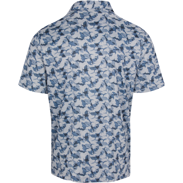 ML 75 Shark Lab Shiver Polo T Shirt - Skydiver Heather