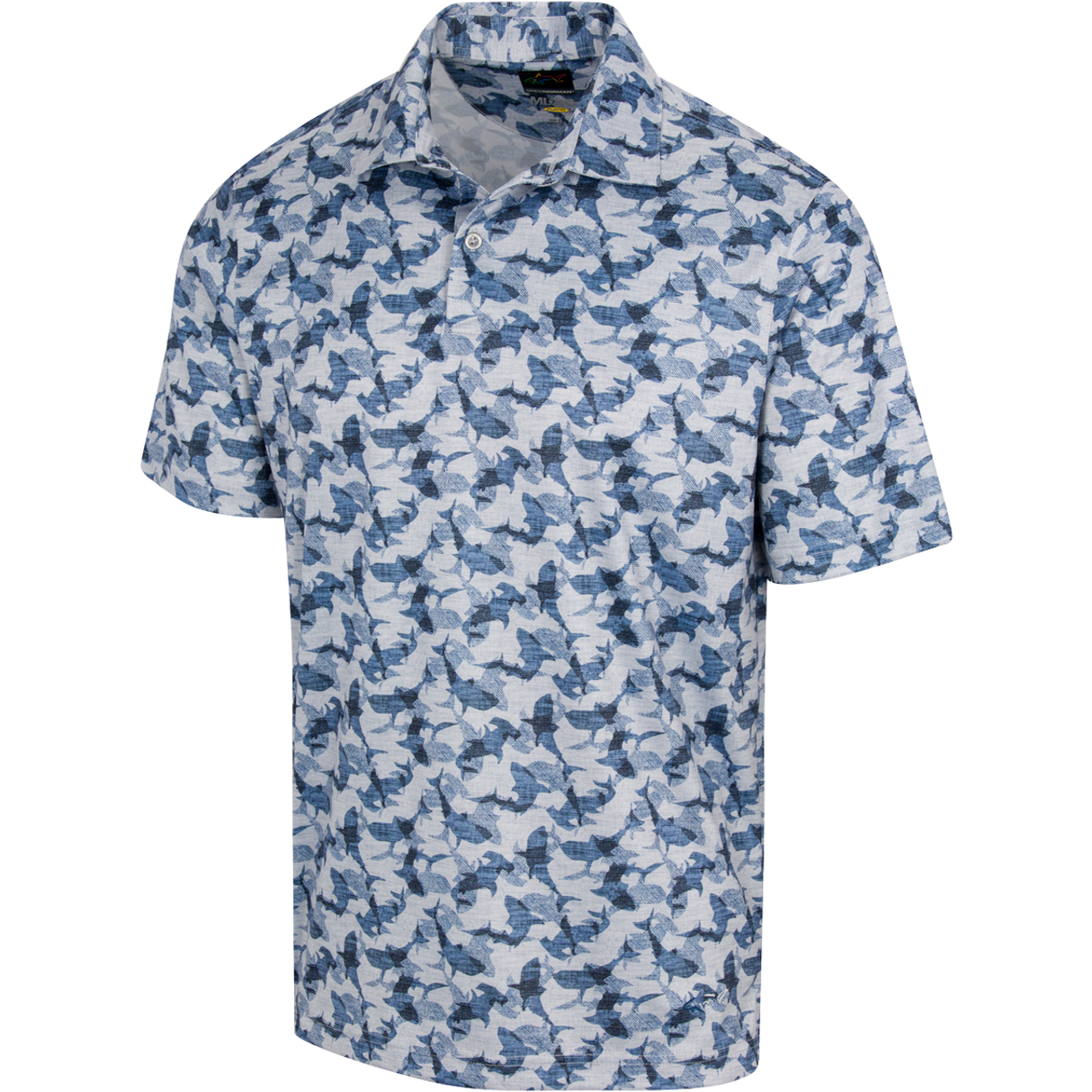 ML 75 Shark Lab Shiver Polo T Shirt - Skydiver Heather