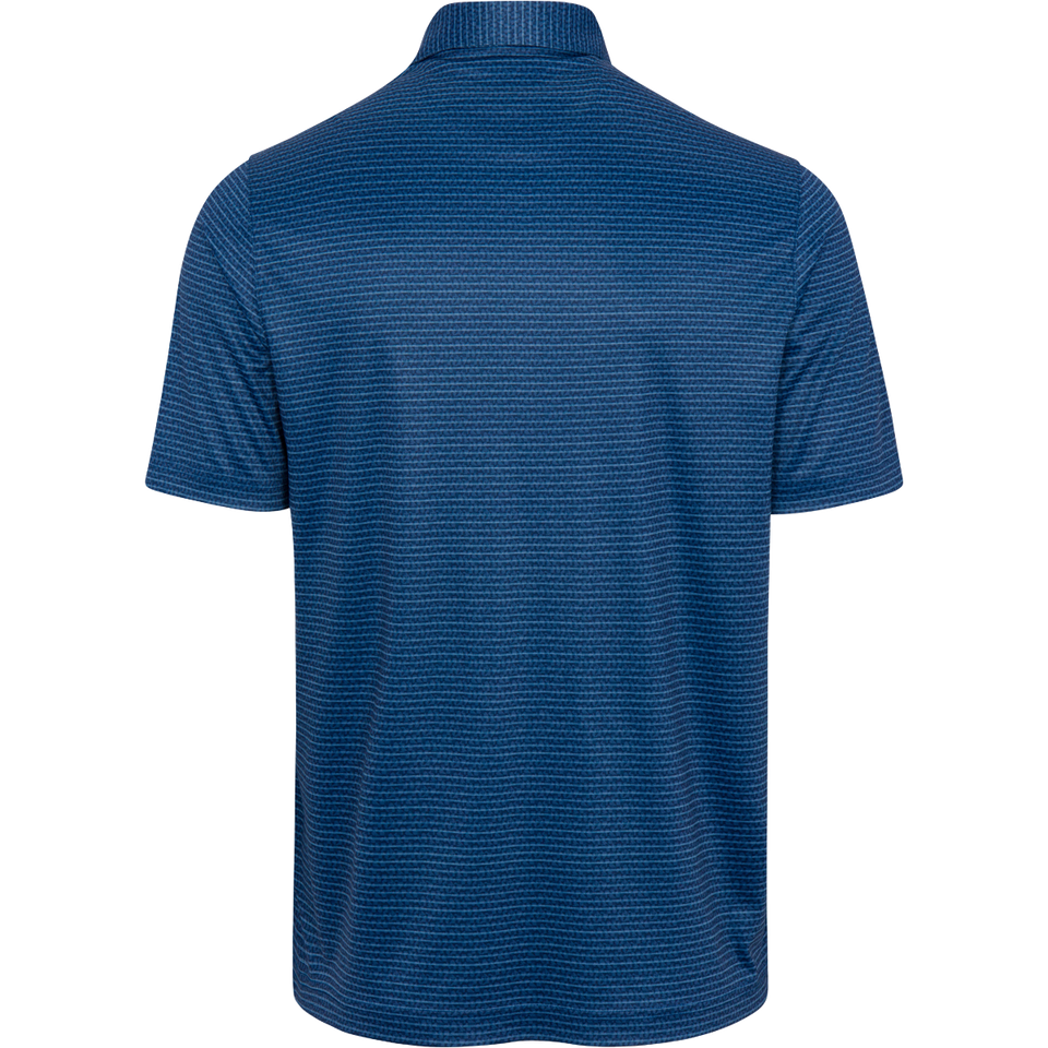 ML75 Navy Recycled Microlux Fin Stripe Polo