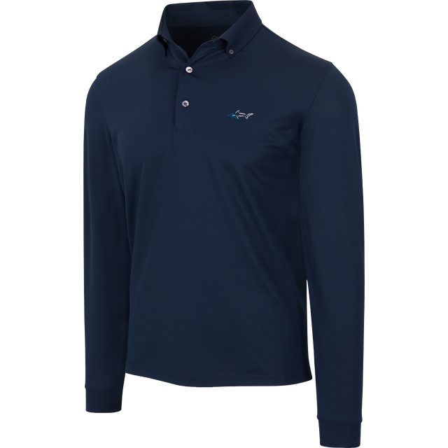 Button-Down Collar Long Sleeve Freedom Pique Polo