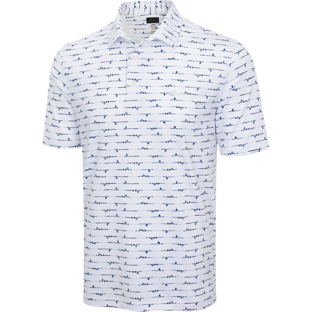 Men's ML75 Golf Club Stripe Printed Polo - White
