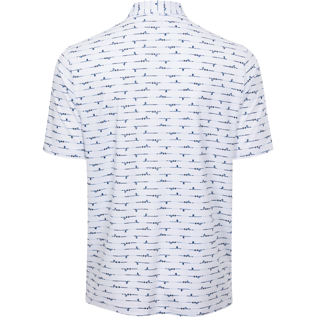 Men's ML75 Golf Club Stripe Printed Polo - White